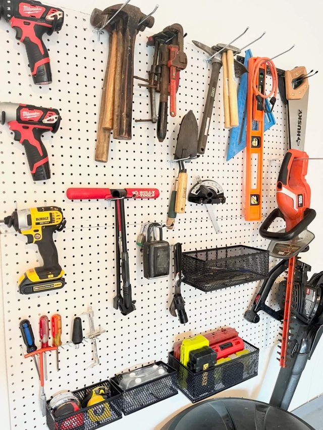 Garage shelving system keeping stored items up off the concrete slab
